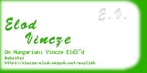 elod vincze business card